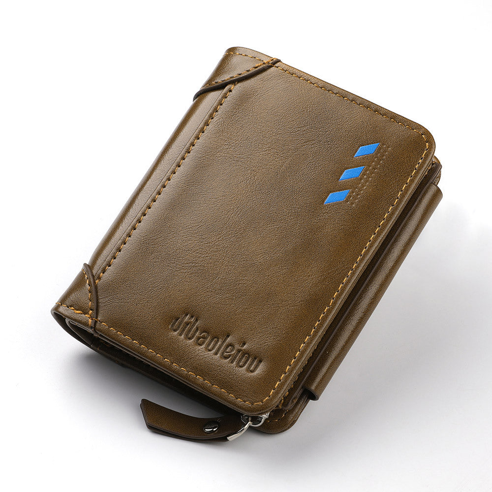 Men's Good-looking Short Zipper Multiple Slots Purses