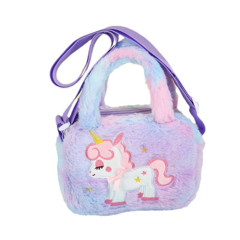 Korean Style Cute Unicorn Plush Cartoon Princess Women's Messenger Bag