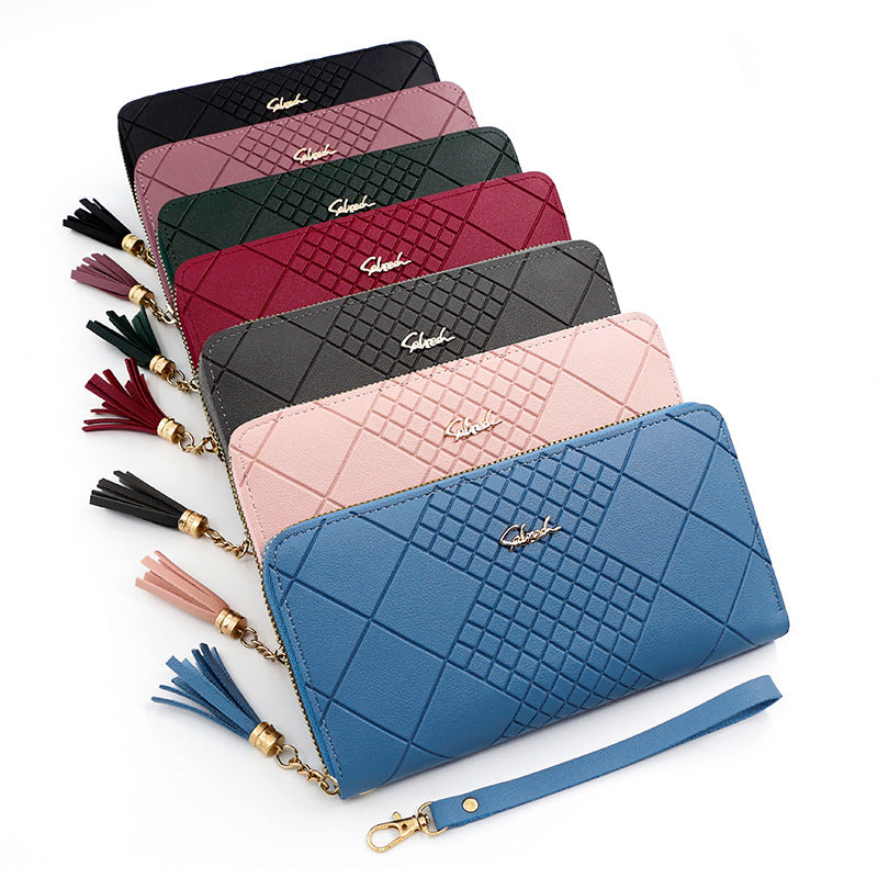 Women's Korean Long Portable Mobile Tassel Zipper Ladies Wallet