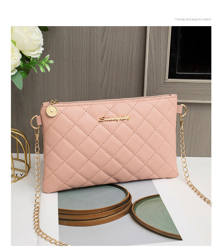 Classy Charming Women's Rhombus Chain Embroidered Women's Shoulder Bag