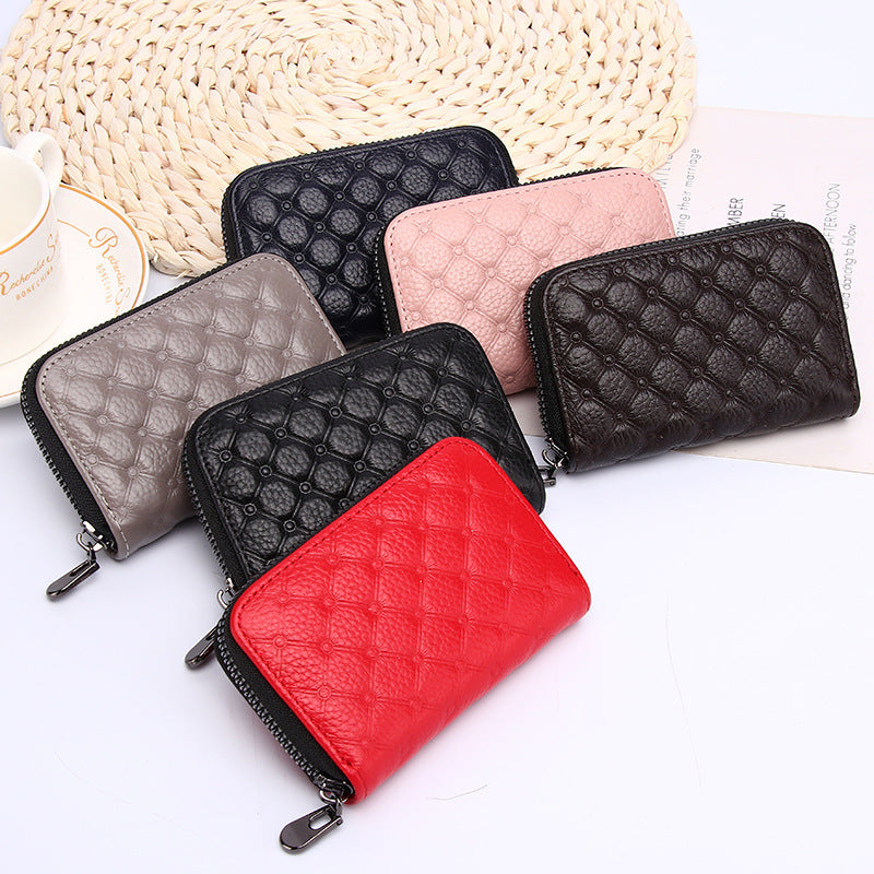 Men's Genuine Leather Large Capacity Clip Card Holder