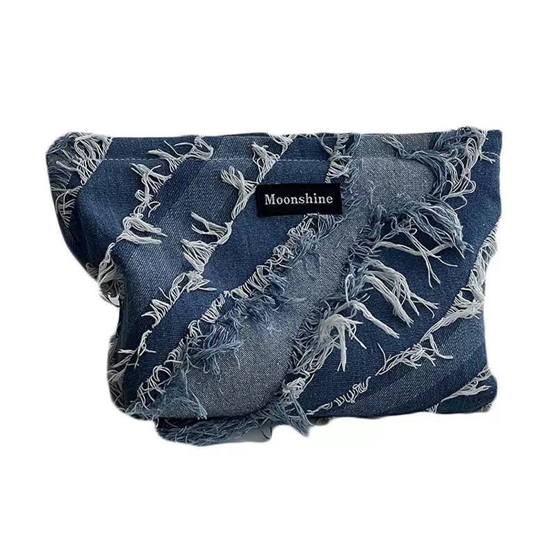 High Sense Denim Tassel Large Capacity Storage Handbags