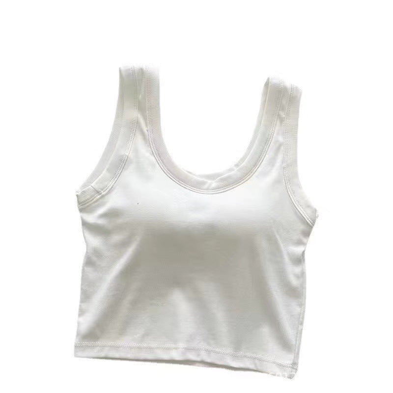 Women's Vest With Chest Pad Fixed Cup Wrapped Outer Wear Tanks Camis