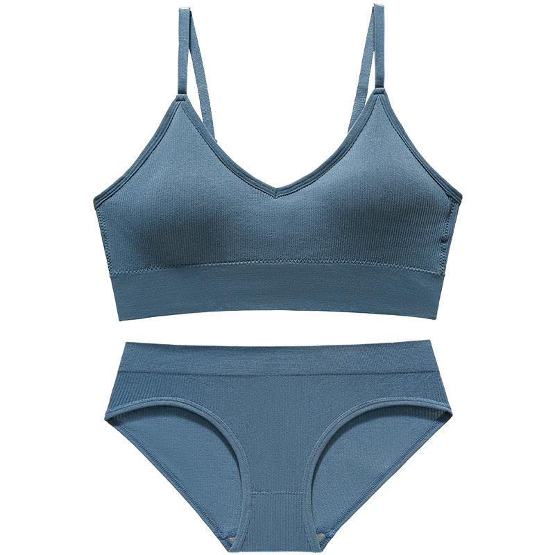 Women's Show Small Thin French Triangle Cup Wireless Lingerie Sets
