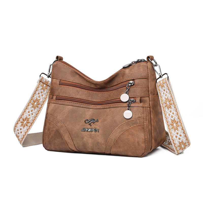 Women's Fashion Large Capacity Soft Leather Textured Women's Messenger Bag
