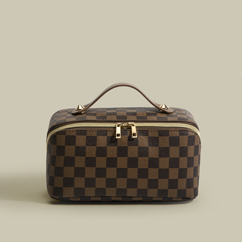 Large Capacity Old Flower Plaid Storage Cosmetic Bags