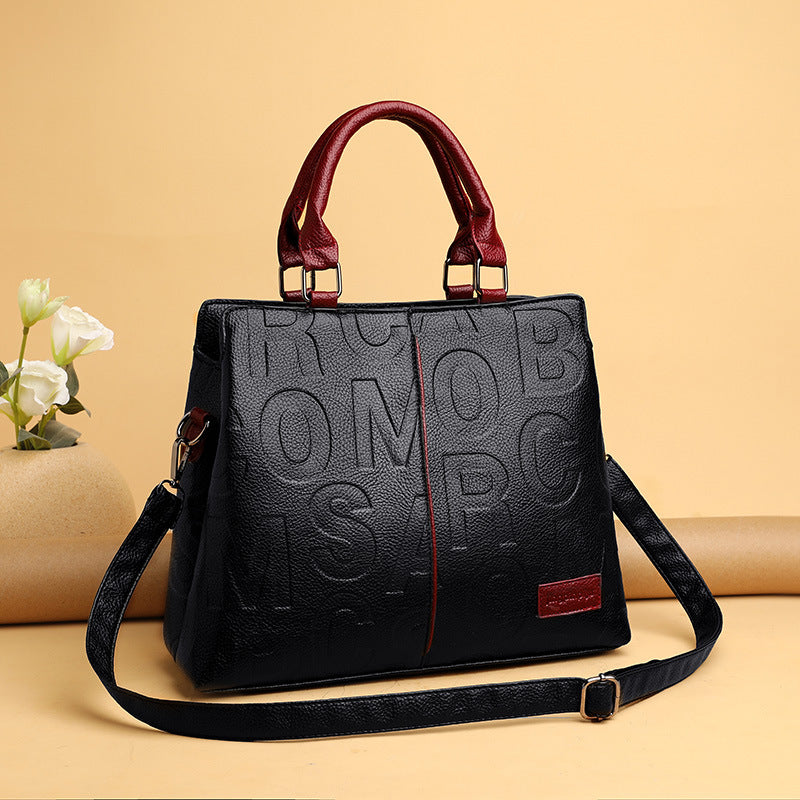 Women's Large Capacity Soft Leather Embossed For Handbags