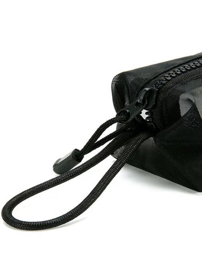 Elegant Counter Black High-grade Mesh Portable Cosmetic Bags