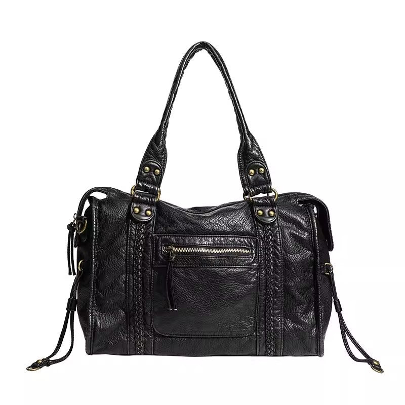 Fashion Retro Portable Washed Soft Motorcycle Large Bags