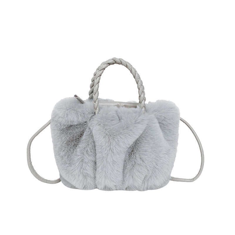 Plush Fashion Portable Fur Cloud Sense Bags