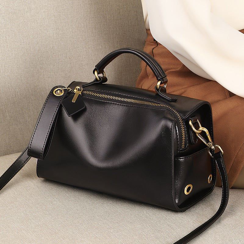 Women's Genuine Leather Summer High-grade Boston Pillow Bags