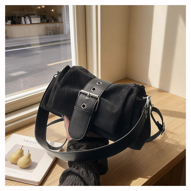 Women's Deerskin Veet Vintage Commuter Personality Trendy Women's Shoulder Bag