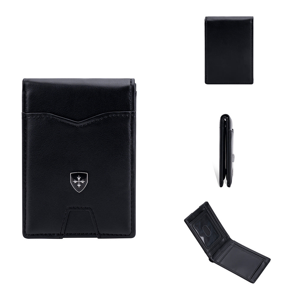 Men's Fold Color Matching Thin Swiping Business Card Holder