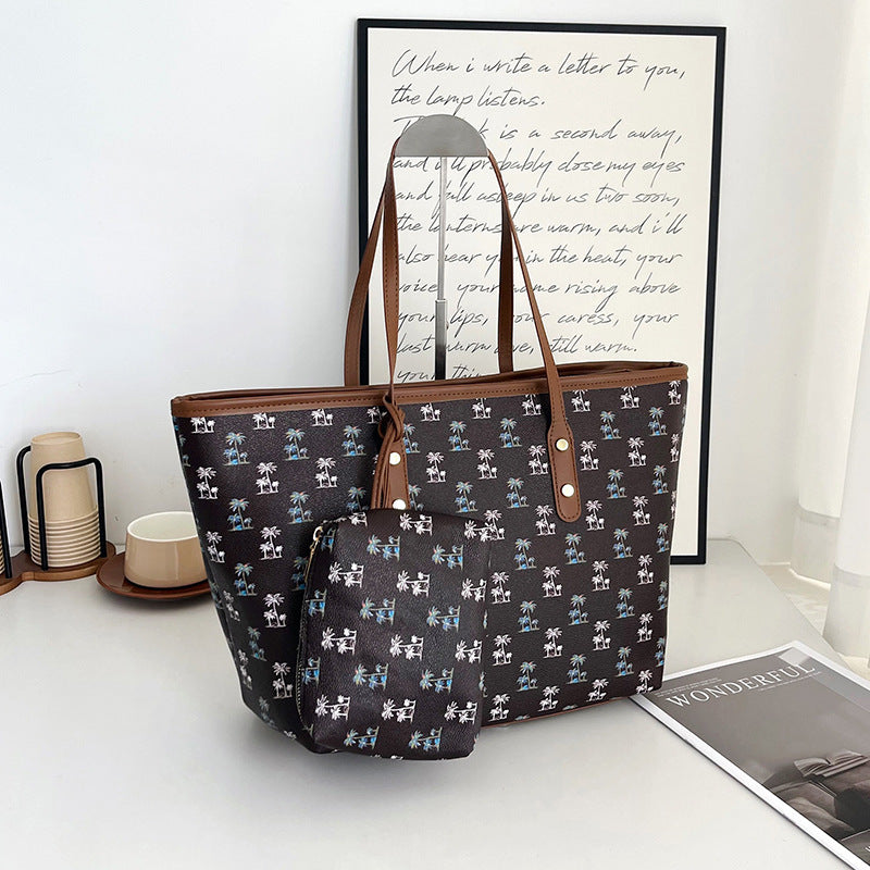 Women's Printed Large Capacity Two-piece Set Simple Western Bags