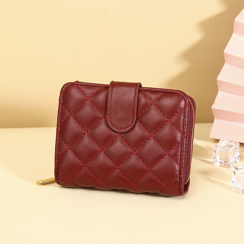 Women's Female Diamond Fashion Short Korean Style Coin Purses