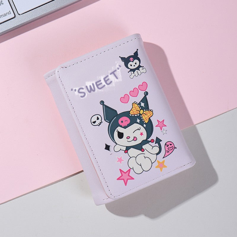 Three-fold Female Big Ears Dog Clamp Good-looking Ladies Wallets