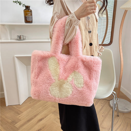 Furry Korean Large Capacity Commuter Fashion Shoulder Bags