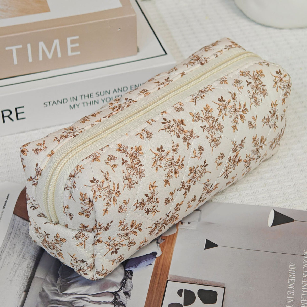 Wind Large Capacity Fabric Bow Printing Buggy Minority Simple Stationery Bags