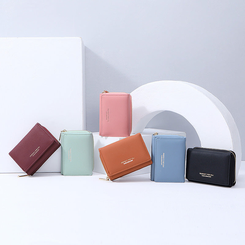 Stylish Women's Short Zipper Simple Multifunctional Coin Purses