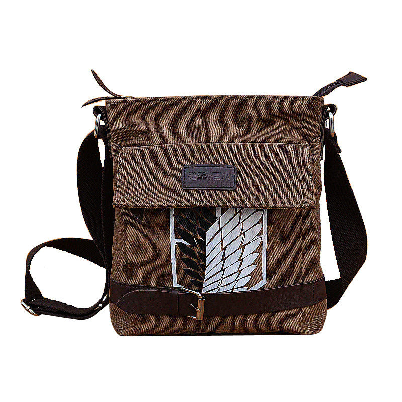 Attack On Titan Canvas Giant Freedom Wing Vertical Women's Shoulder Bag