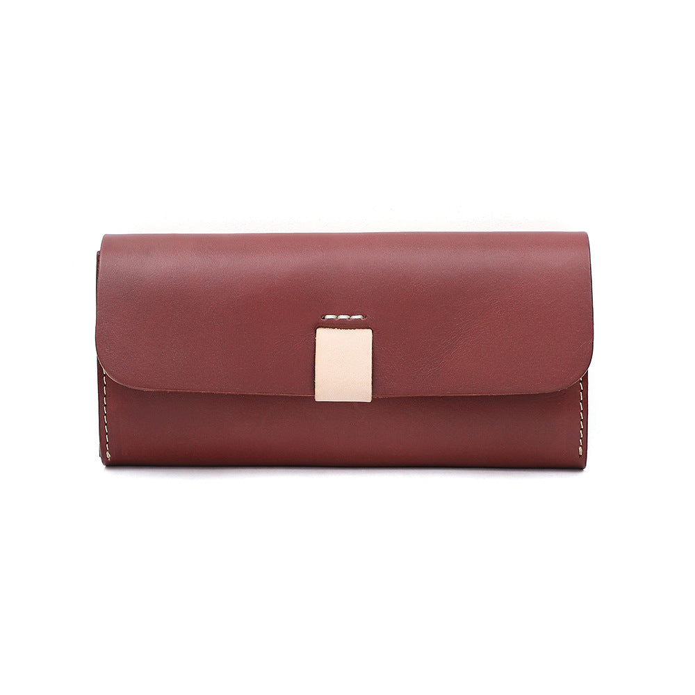 Women's First Layer Cowhide Simple Clutch High-grade Genuine Leather Ladies Wallet