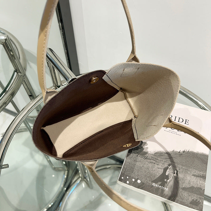 Women's Contrast Stitching Hand Holding Single Handbags