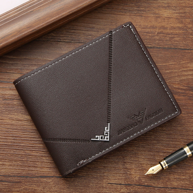 Men's Short Male Youth Simple Fashion Lychee Pattern Men's Wallets