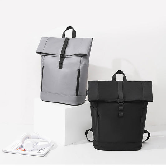 Men's Curved Edge Business Leisure Roll Top Backpacks