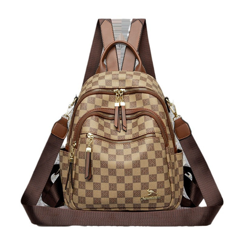 Women's Millennium Kangaroo Chessboard Plaid Texture Women's Shoulder Bag