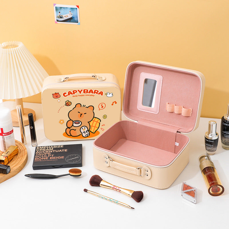 Portable With Mirror Cartoon Clow Hand Account Gu Storage Makeup Bag