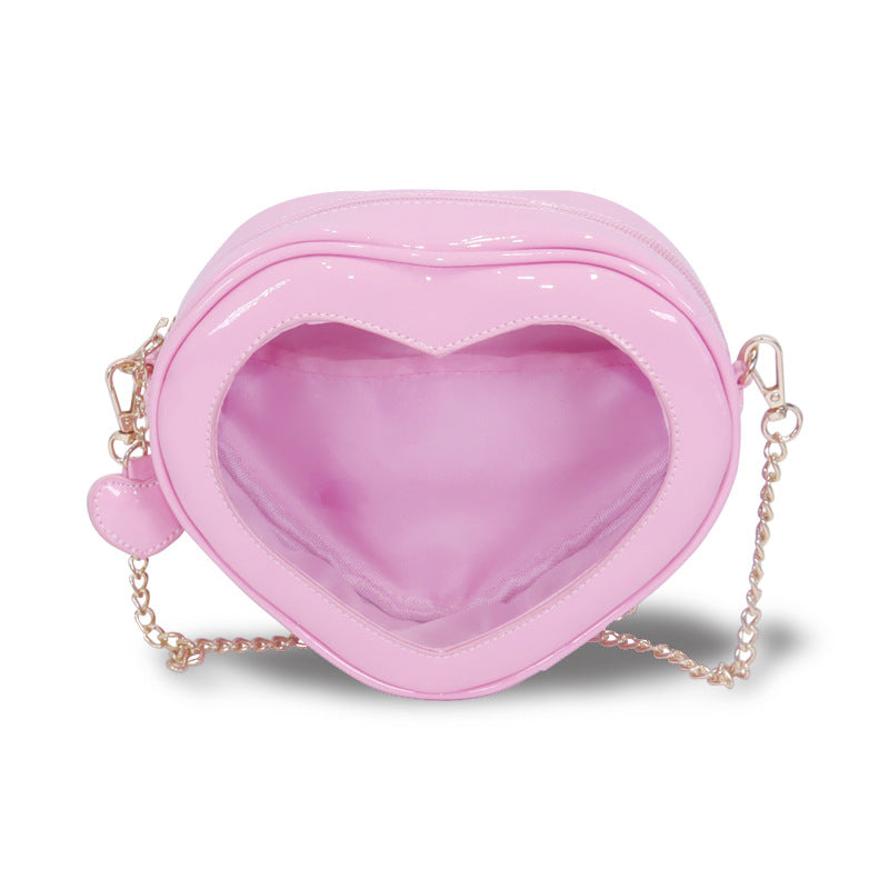 Women's Love Chain Cute Transparent Doll Cartoon Women's Messenger Bag