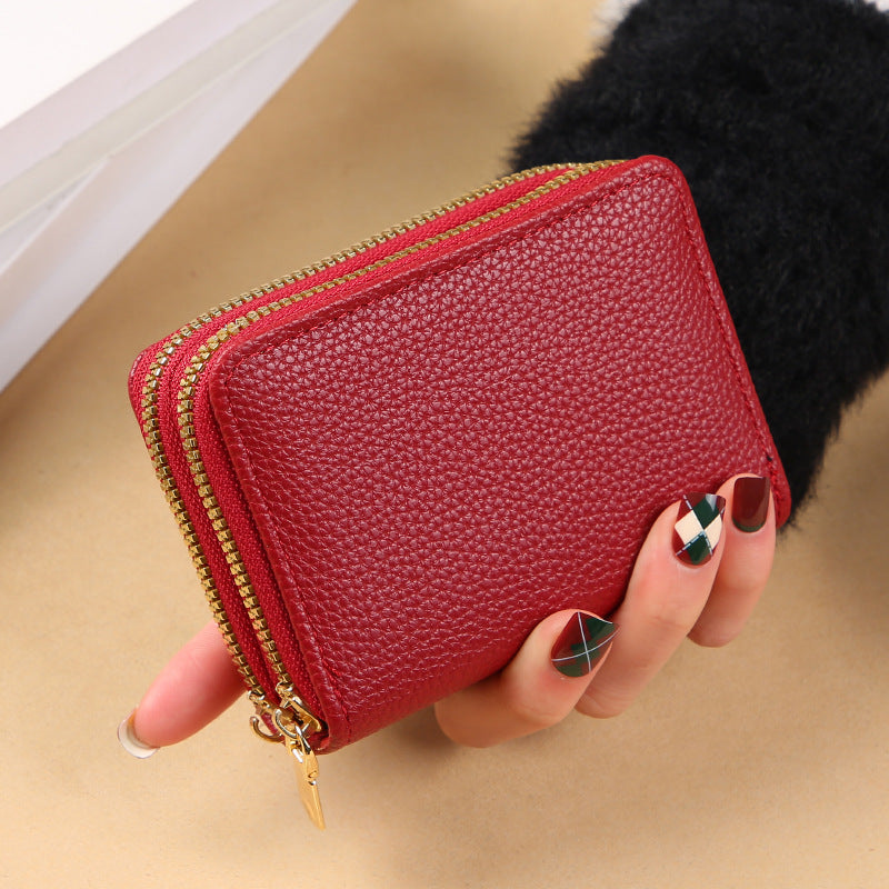 Women's Multifunctional Expanding Double Layer Zipper Large Card Holder