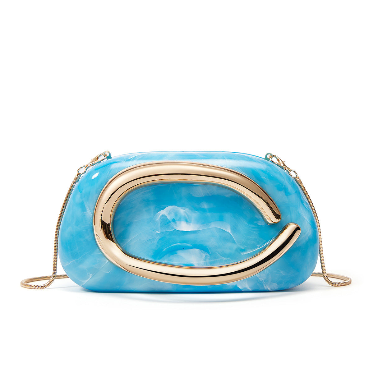 Women's Metal Clutch Box Details Decorative Personality Design Mini Women's Messenger Bag