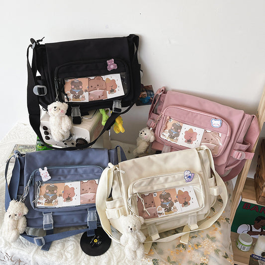 Korean Style Vintage Cute Bear Transparent Shoulder Bags
