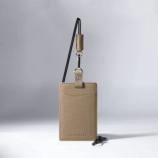 Halter Lychee Pattern Vertical Lanyard Work Card Holder