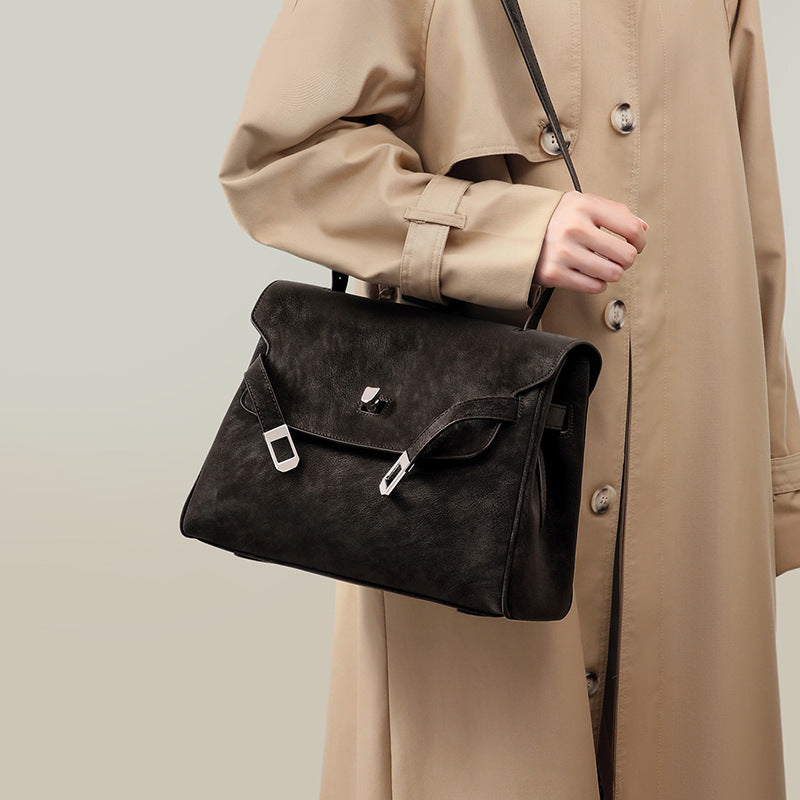 Women's Popular Genuine Leather Underarm Light Luxury Large Women's Shoulder Bag