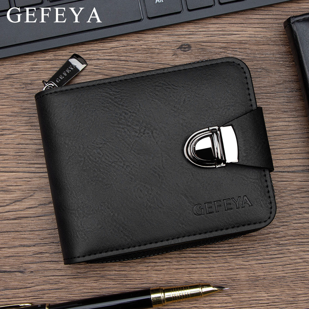 Men's Short Business Zipper Multiple Slots Large Capacity Men's Wallet