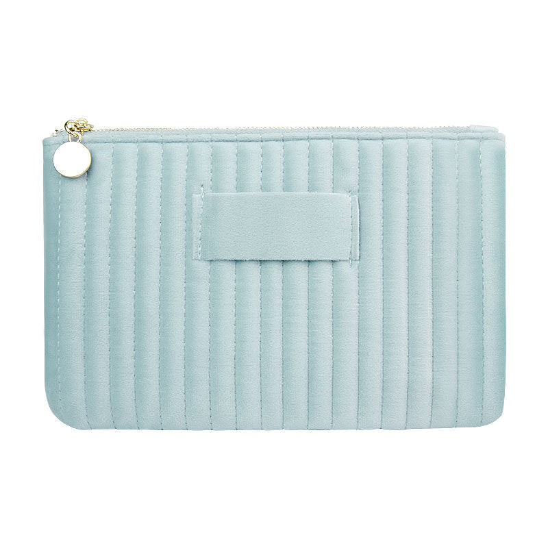 Women's Quilted Vertical Stripes Suede Clutch High-grade Sundries Bags