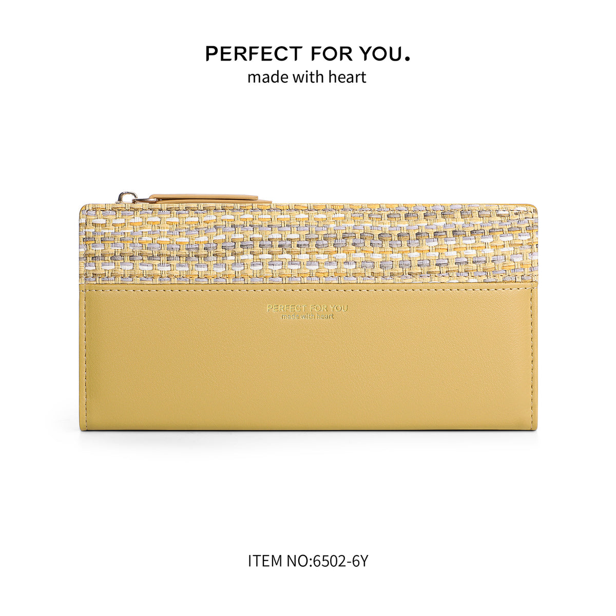 Women's Knitted Stitching Long Zipper Personality Mobile Multiple Slots Bags