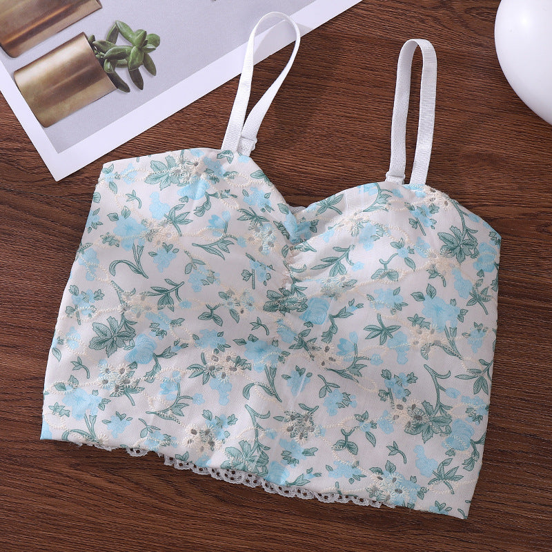 Summer Fresh Sweet Floral Small Sling Tanks Camis