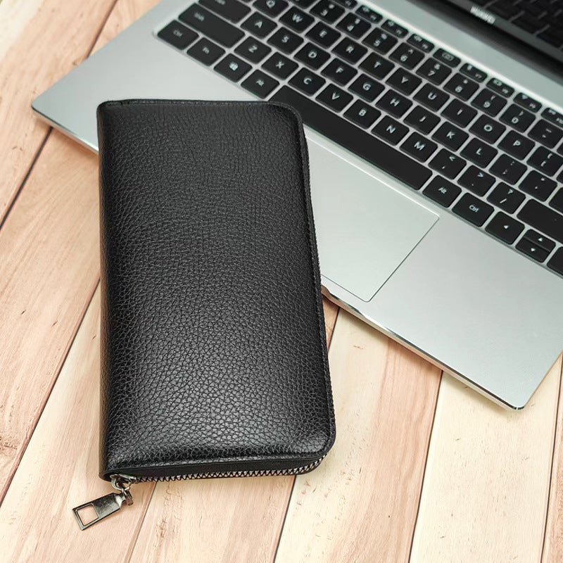 Men's Long Zipper Large Capacity Clutch Mobile Men's Wallets
