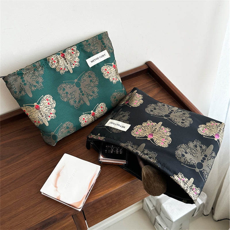 Chinese Butterfly Vintage Storage Fabric Large Capacity Home Good-looking Makeup Bag