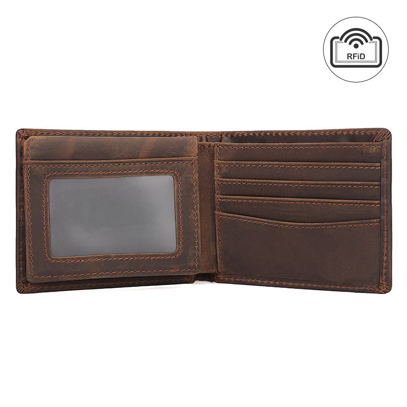 Vintage Leather Top Layer Crazy Horse Men's Wallets