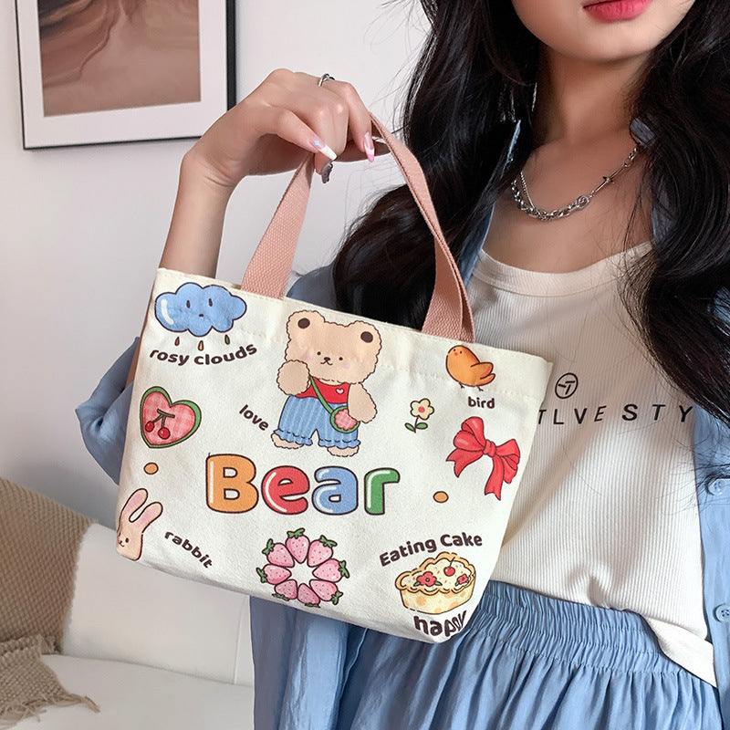 Women's Canvas Cartoon Cabs Korean Style Bags