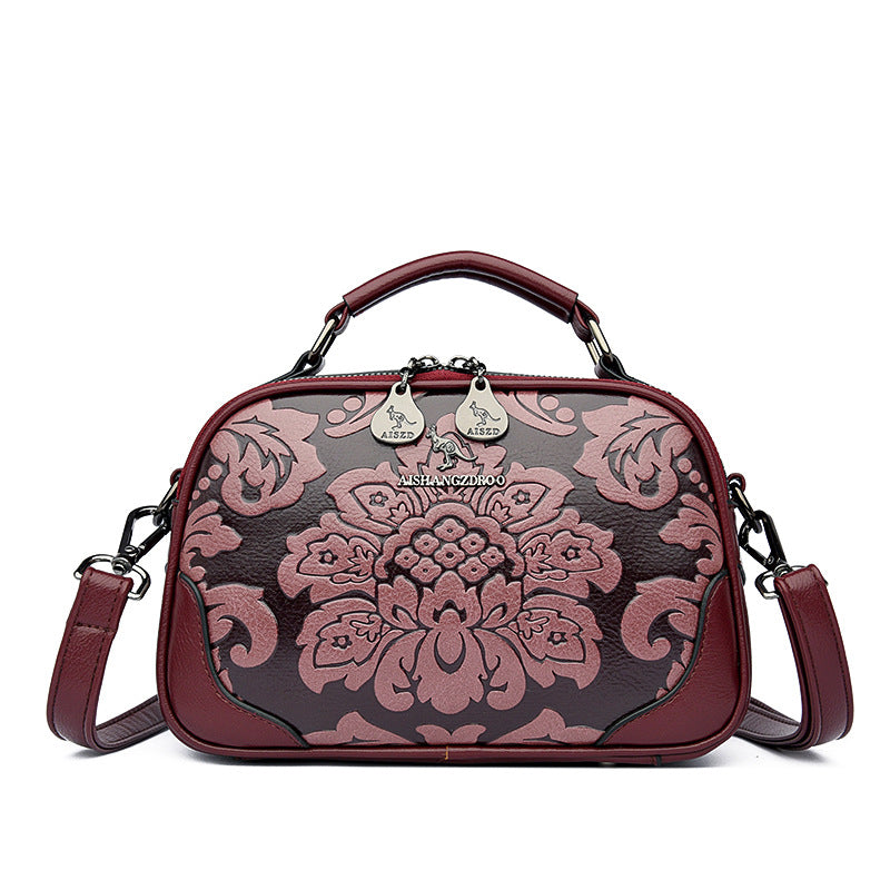 Women's Embossed Retro Stylish Personalized Mother Korean Women's Messenger Bag