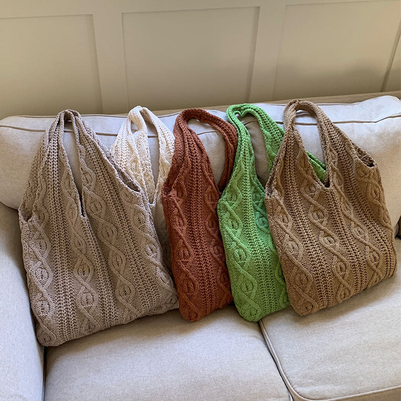 Women's Retro Knitted Handmade Wool Woven Shopping Women's Shoulder Bag