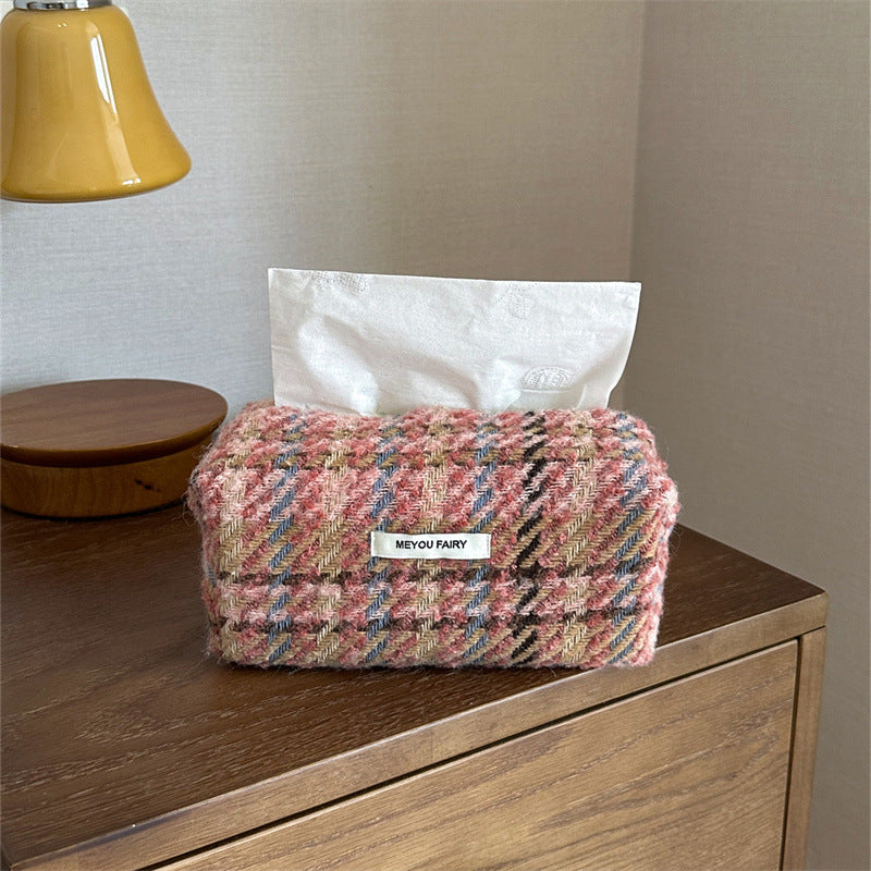 Knitted Tissue Box Home Bedroom Living Room Storage Portable Paper Makeup Bag