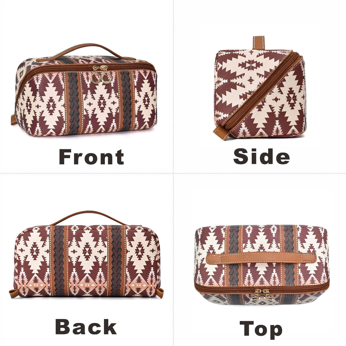 Bohemian Style Leather Cloud Pillow Large Capacity Makeup Bag