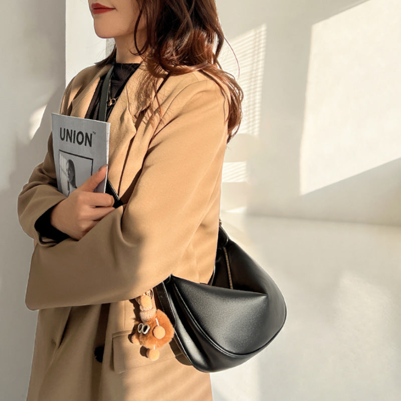 Women's Popular Fashion Dumpling Genuine Leather Underarm Women's Shoulder Bag