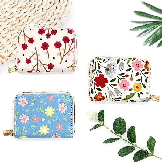 Women's Expanding Style Floral Clamp Simple Card Holder